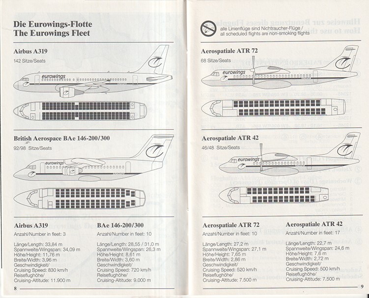 Eurowings timetable 1998/10/25