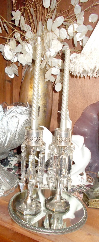 Fabulous Victorian Silver Candle Stick Toppers (2)