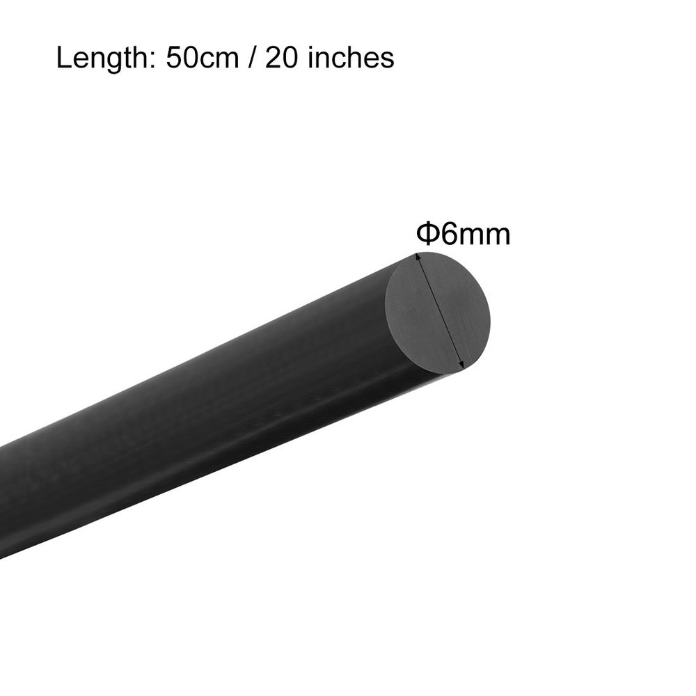 Plastic Round Rod,6mm Dia 50cm Black Engineering Plastic Round Bars 3PC