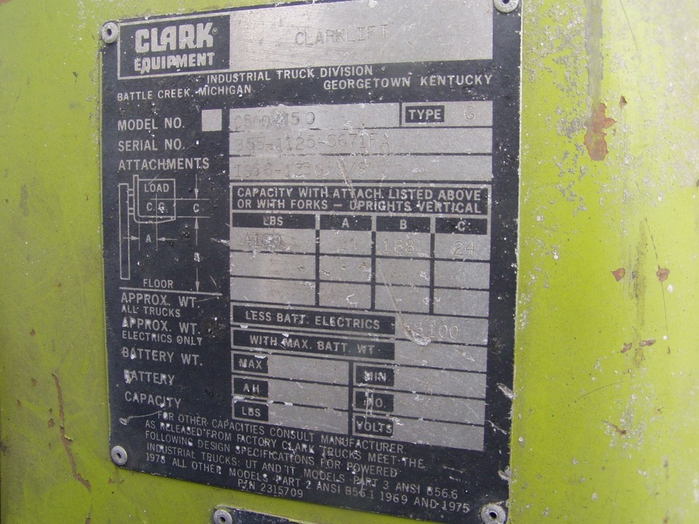 Gas Powered Clark Forklift