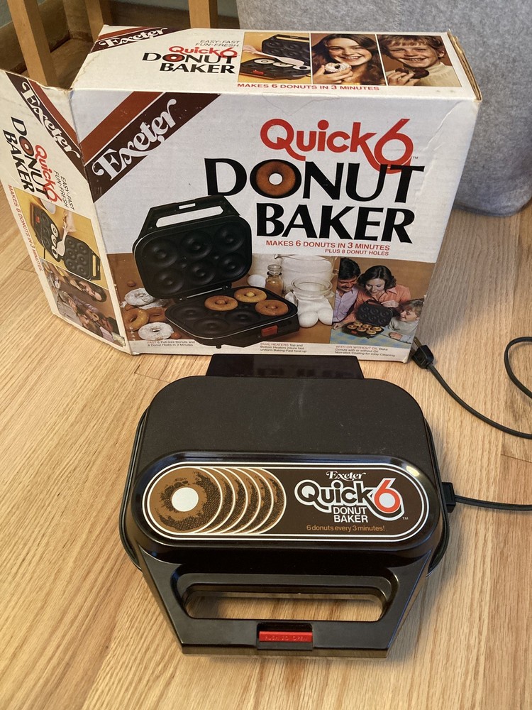 Vintage 1970's Exeter Quick 6 Donut Baker Maker Model 766-01 w box barely used