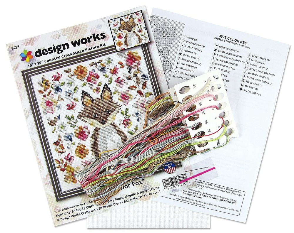 DESIGN WORKS Fox Counted Cross Stitch Kit