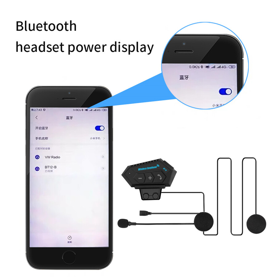 Bluetooth Helmet Headset Motorcycle Speaker Anti-interference Rechargeable USB