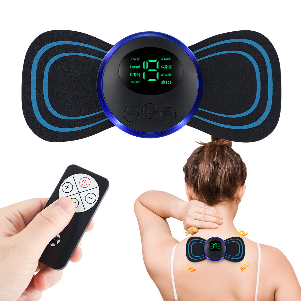 5PCS Portable Mini Electric Neck Back Massager Patch Stimulator Cervical Massage