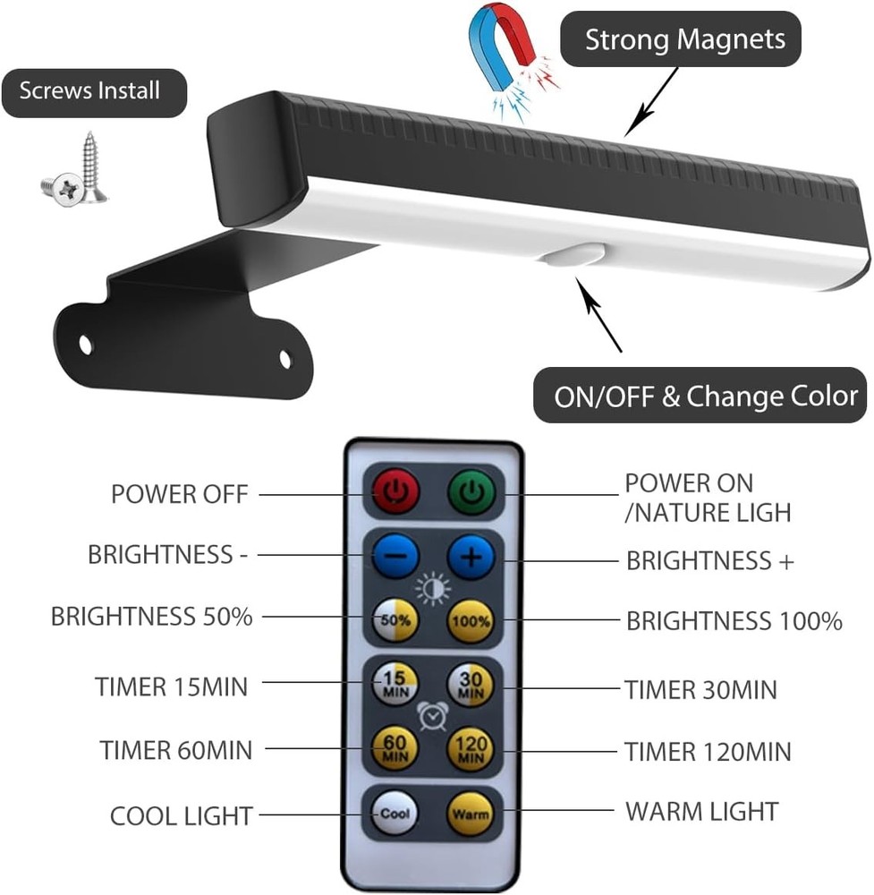 2PACK Picture Light LED Battery Operated Wall for 2Pack, Black