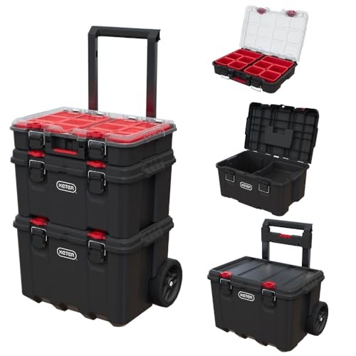Stack-n-Roll Modular Tools Organizer for Garage Storage and DIY, 3 3PC System
