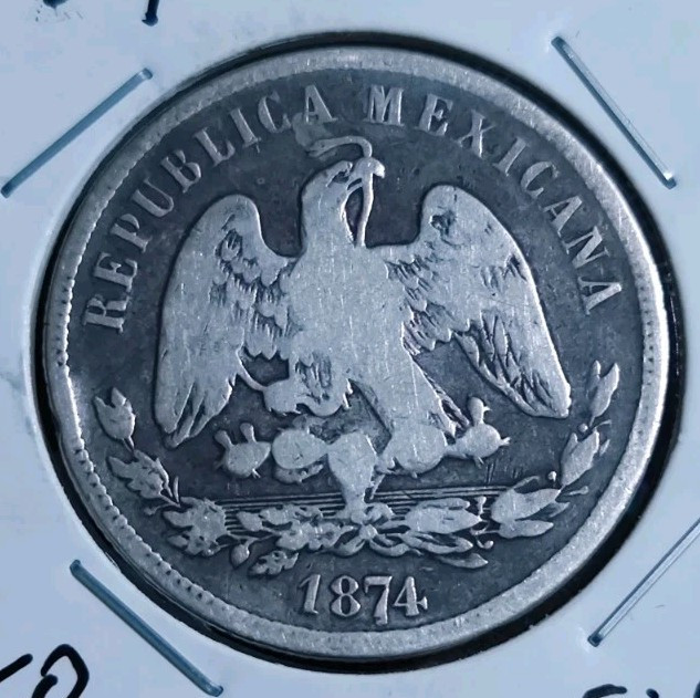 Mexico 1874 50 Centavos Ho R Hermosillo Mint