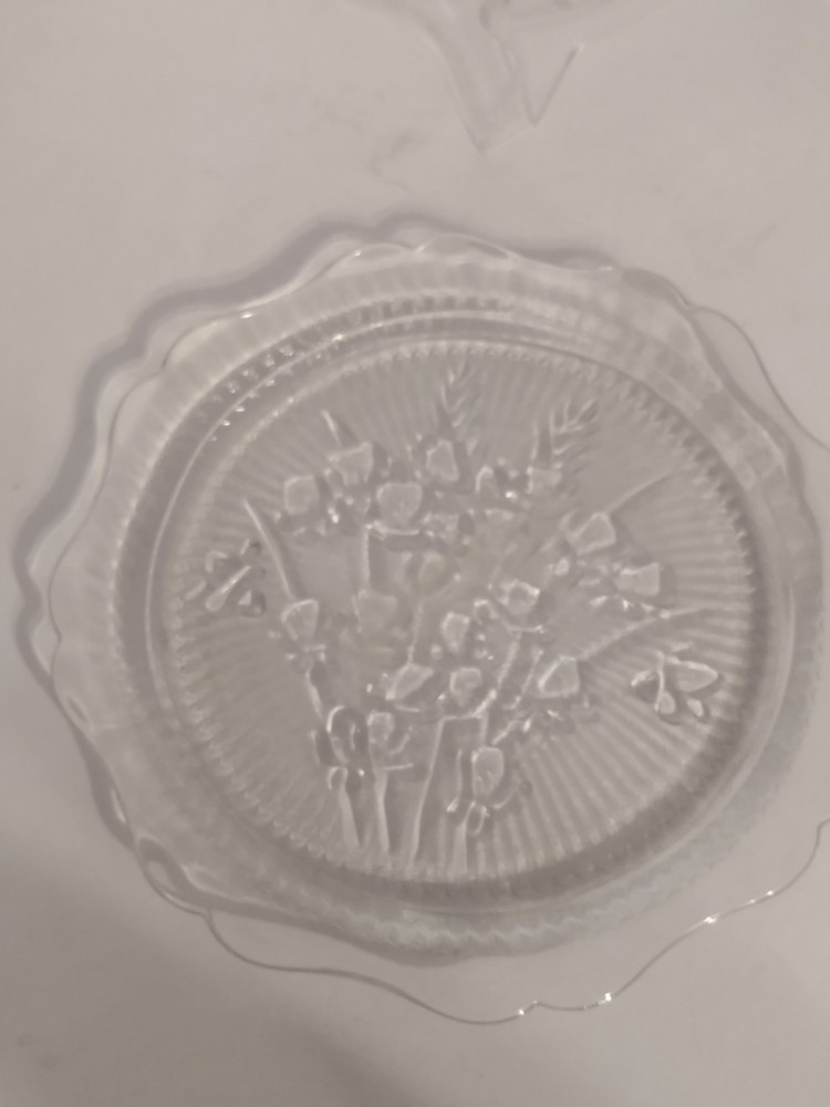 Jeannette Iris And Herringbone Clear 9 1/2” Plate