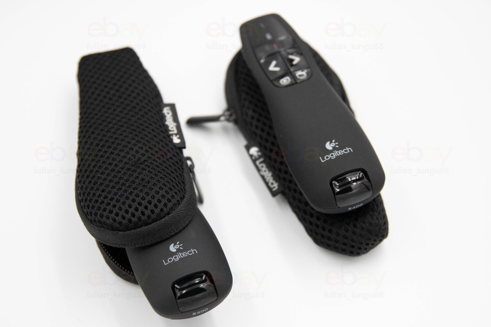 2x Logitech R400 Wireless presenter + carying bag