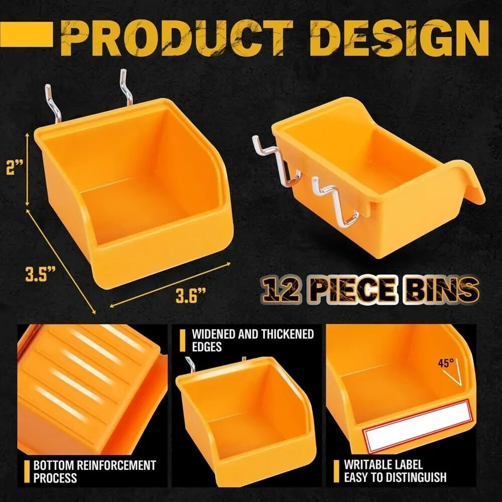 260 PCS Peg Board Kit Assortment Accessories Tool Metal Hook Pegboard Organizer