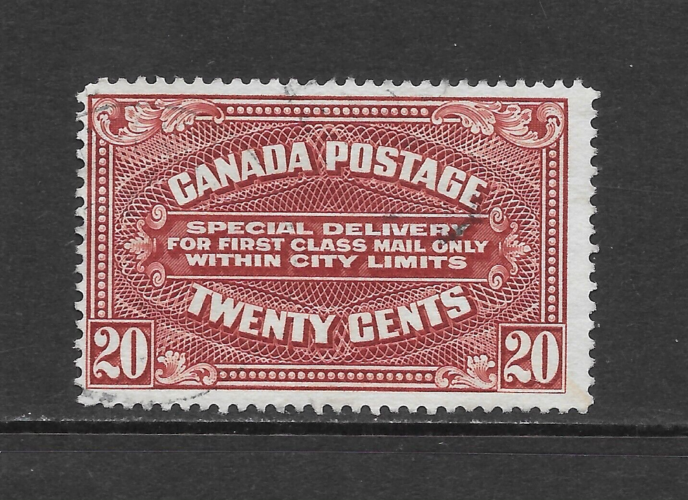 CANADA SCOTT E2 USED FINE - 1922 20c CARMINE SPECIAL DELIVERY ISSUE