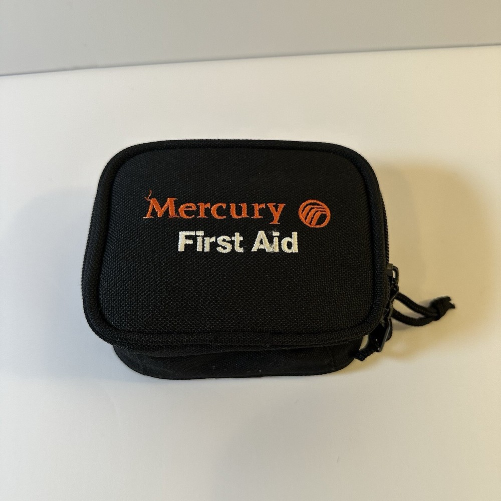 Mercury 2000 Sable First Aid Kit with Emergency Flashlight Black Canvas Case OEM