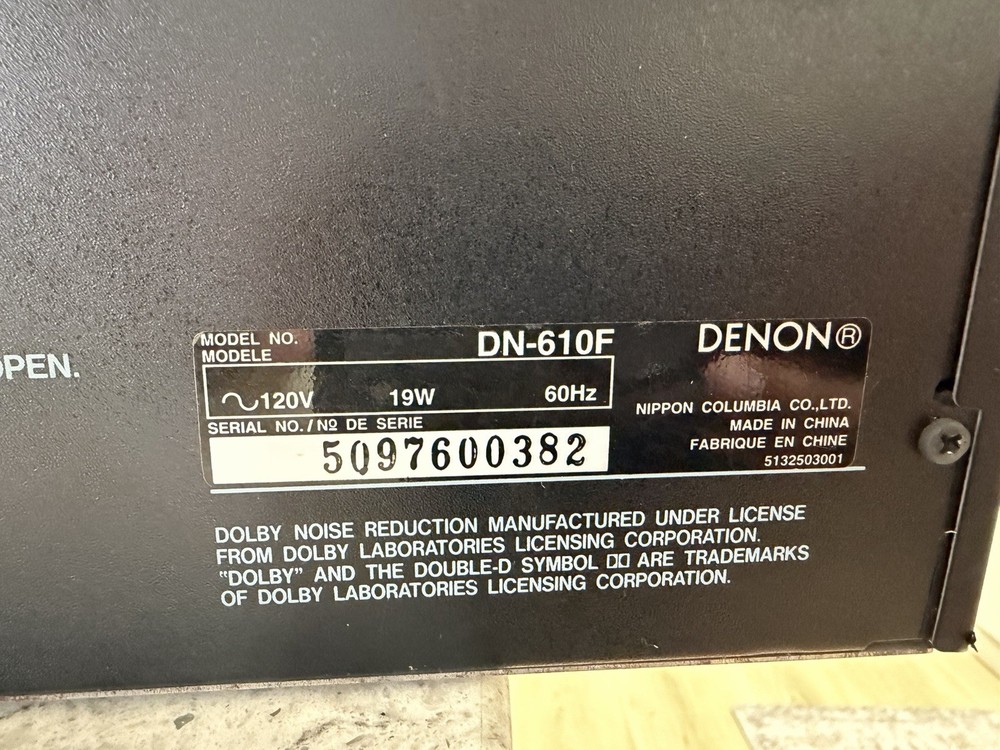 Denon DN-610F Precision Audio Component CD/Cassette Player Recorder TESTED WORKS