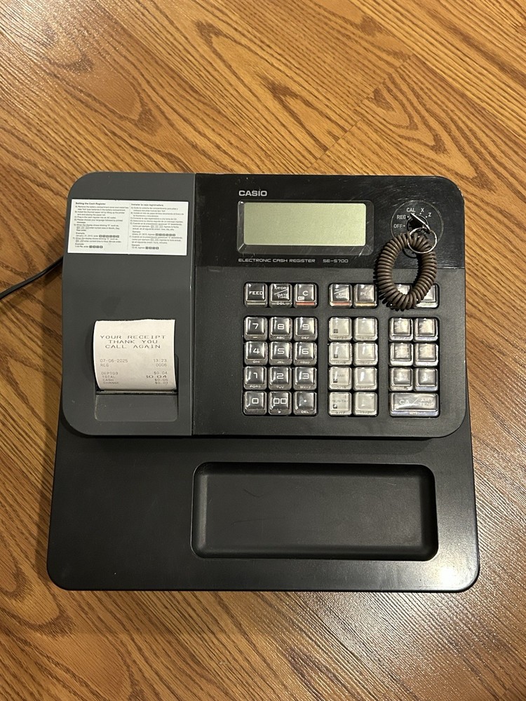 Casio SE-S700 Compact Electronic Business Cash Register Black TESTED & Working