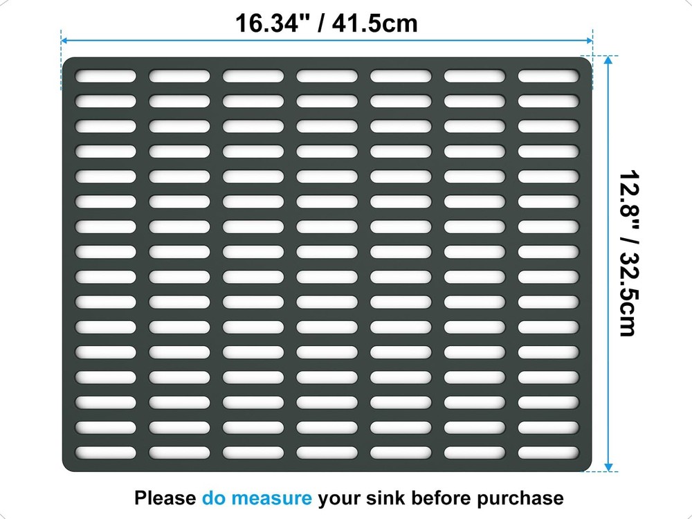 VELOVYO Sink Protector Mat, Kitchen Protector, Silicone Large, Black