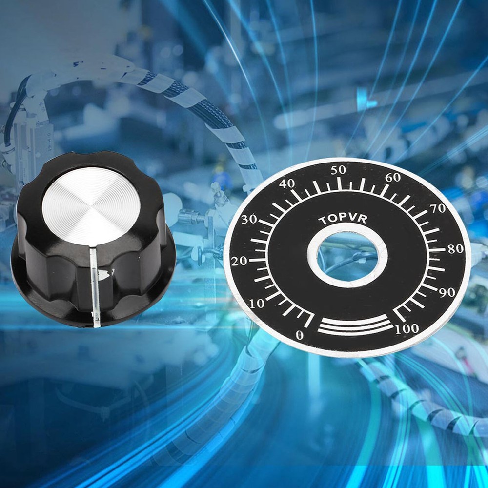 MF A03 Potentiometer Knurled Knobs Volume Control Cap  Digital Dial Scale Plate