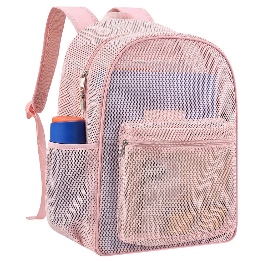 Heavy Mesh Backpack with Rain Cover,See Through Mesh Backpack for School,Beac...
