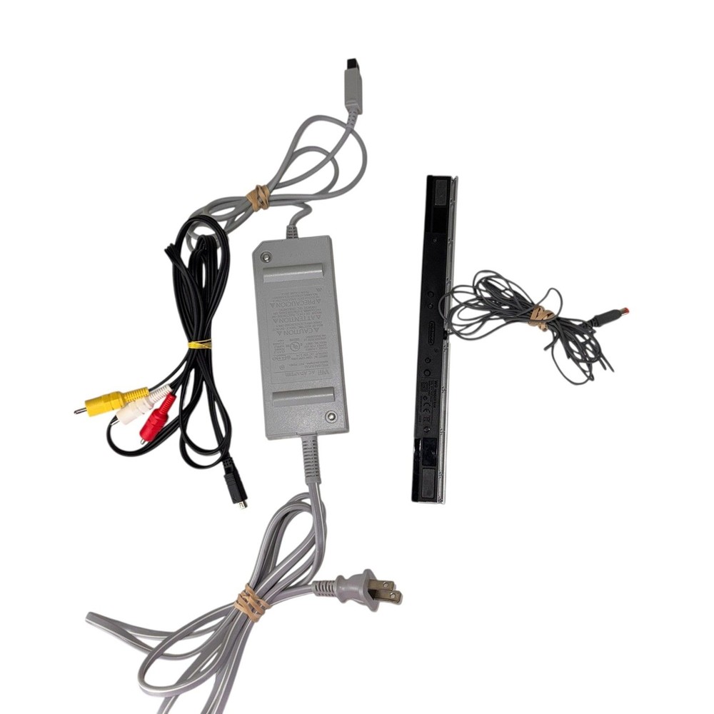 Nintendo Brand Wii Power Cord, AV Cable, Sensor bar Bundle