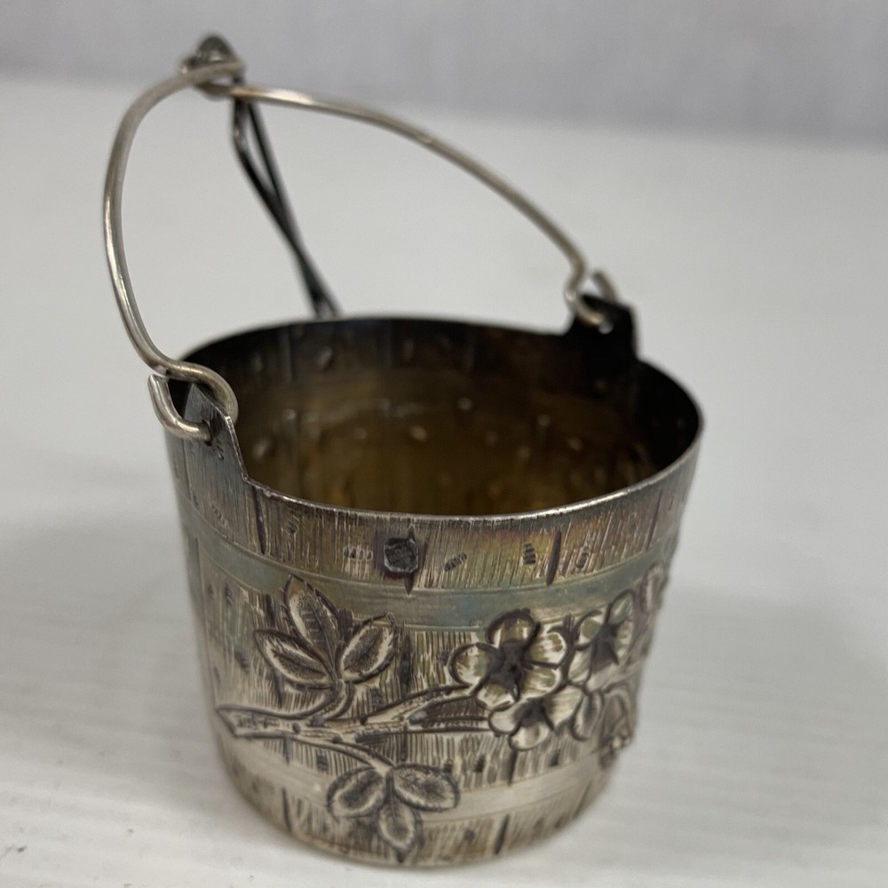Fine Antique Solid Silver Novelty Miniature Barrel Strainer Diameter 4.3cm