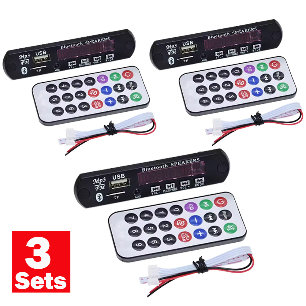 3 Wireless Bluetooth 12V MP3 WMA Decoder Board Audio Module USB TF Radio For Car