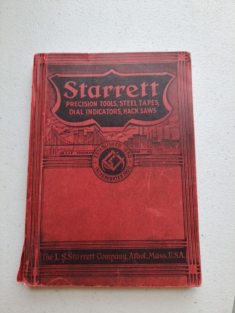 Nice Starrett Precision Tools Catalog #26, 1938 Machinist Precision Tools