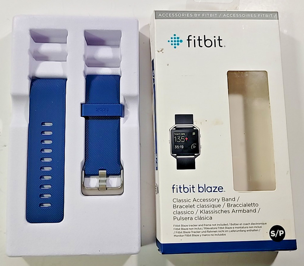 New Fitbit Blaze Activity Tracker Small Blue Classic Accessory Band FB159ABBUS