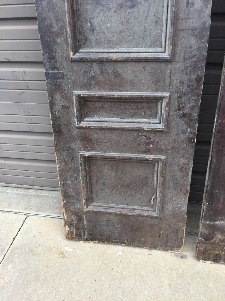 An 402 Antique Double Doors Set Raised Panel 51 X 87.5