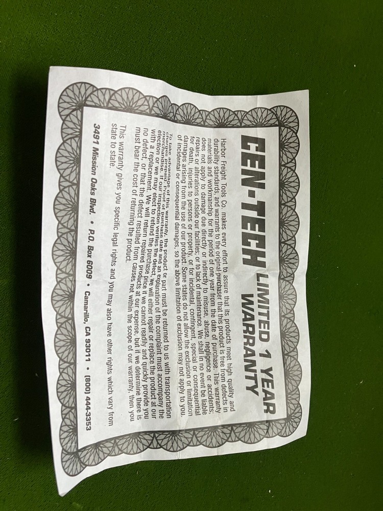 Cen-tech Dial Indicator, Graduation .001" Range 0-1" New - no box