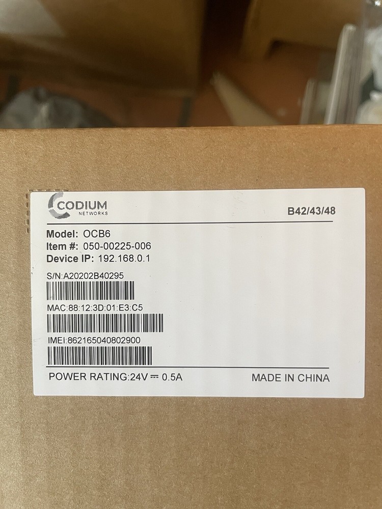 Codium Networks LTE outdoor Cpe Ocb6