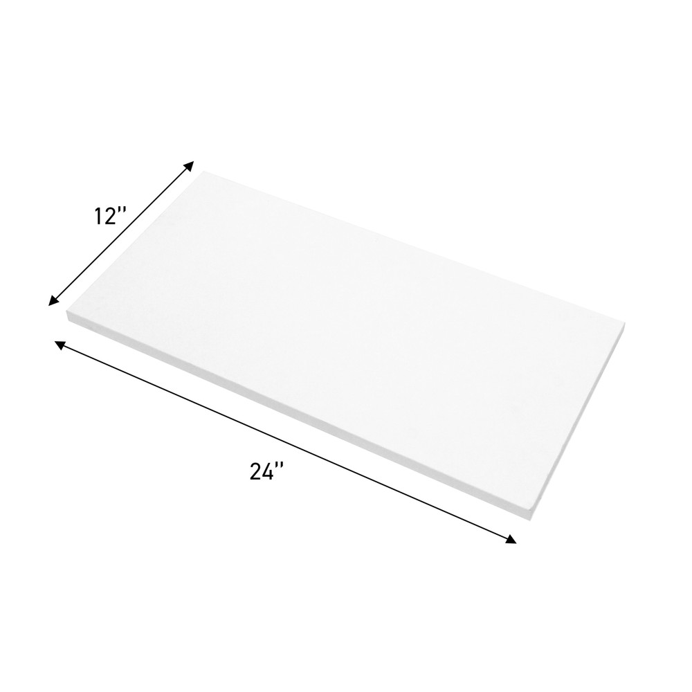 Laminated White Melamine Shelf - 24"L x 12"W