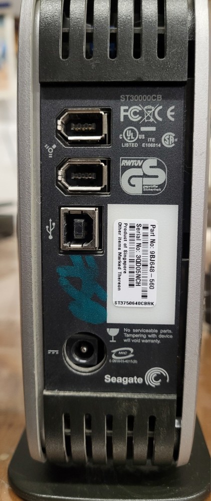 Seagate Pushbutton Backup 750GB Hard Drive - FIREWIRE ONLY