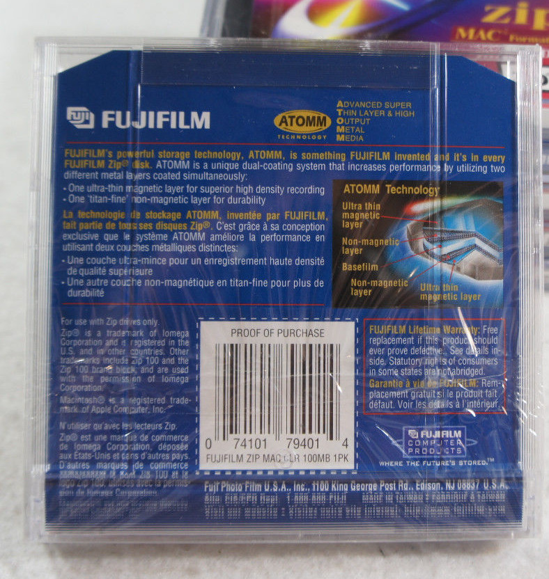 3 Pack FujiFilm ZIP 100 MB Disk - MAC Formatted - New