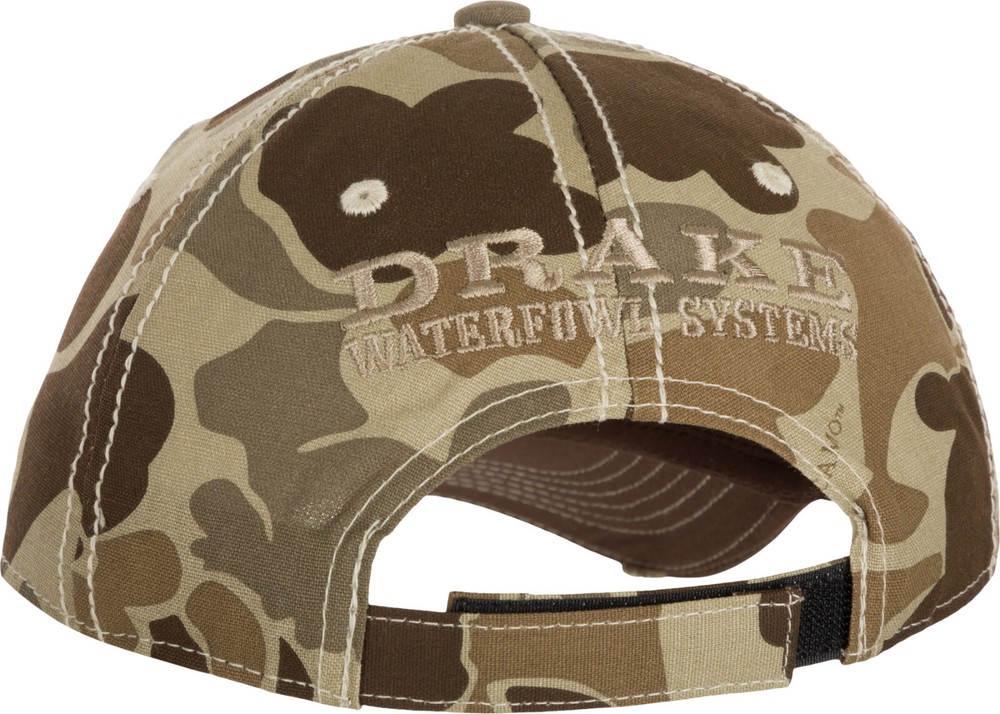 Drake Waterfowl Distressed 6-Panel Camo Ball Cap