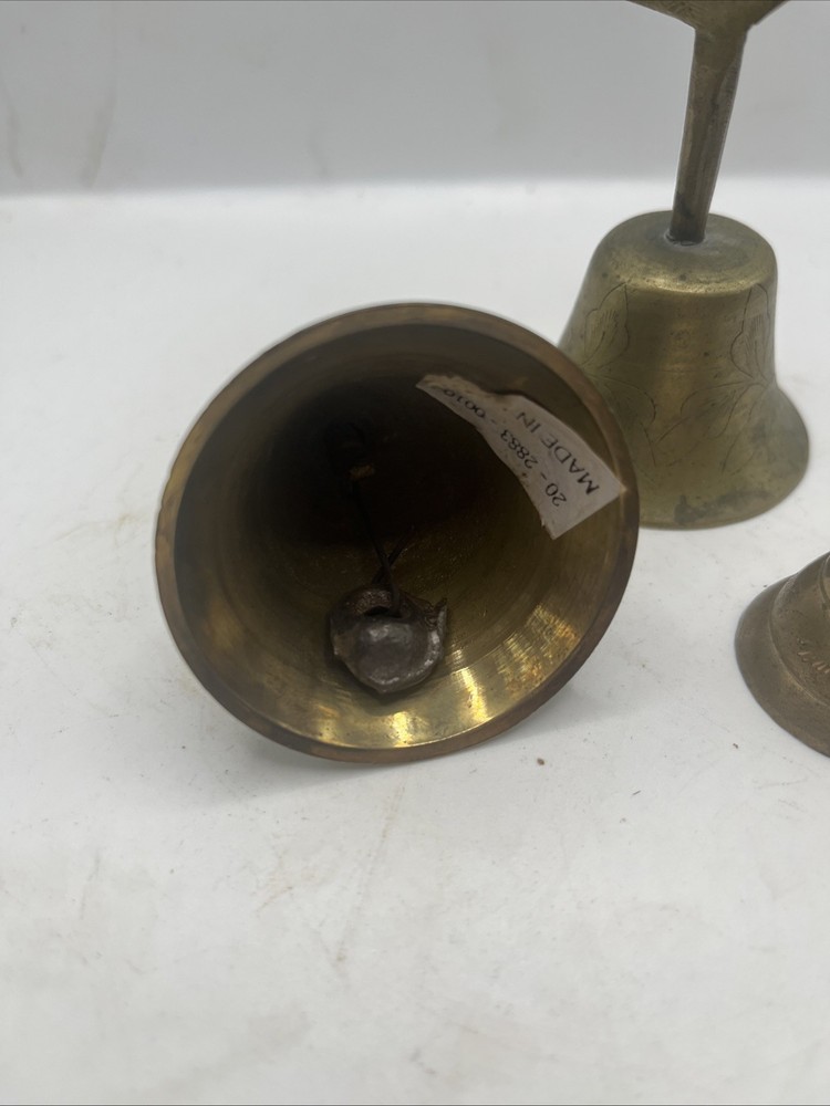 3 Brass Bells Sparrow, 4” Handle & 2” Bell