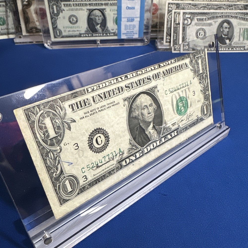 1974 $1 Bill - Cutting Error & Shifted ! MAJOR MULTI-ERROR NOTE! 1