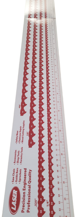 Chain Measuring Chart for making Chainsaw Chains .404 -3/8- .325- 1/4
