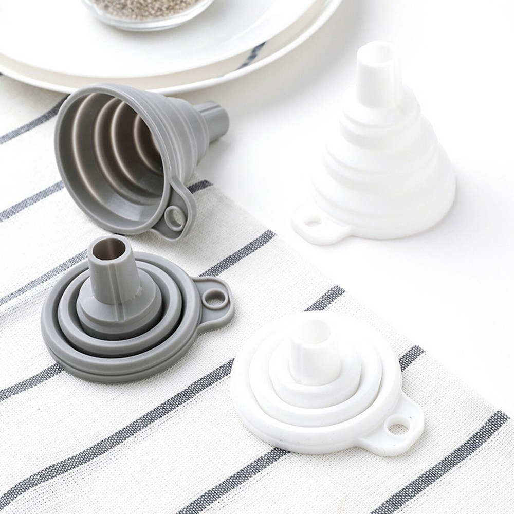 5Pack Foldable Kitchen Funnels Small & Large Silicone Funnel for Cooking Bottles
