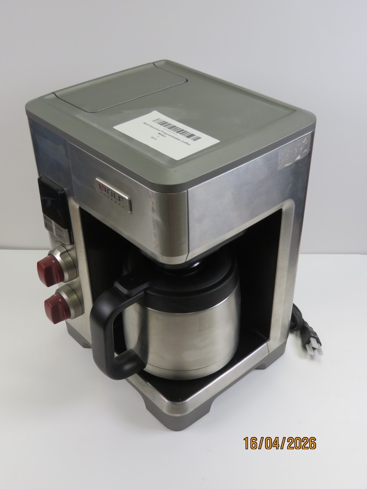 Wolf Gourmet Programable Coffee Maker WGCM100S Auto Drip System Red Knobs [D10]