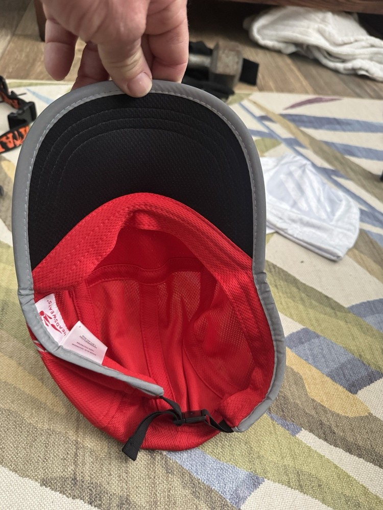 Headsweats Red Reflective Running Hat With Quick Closure