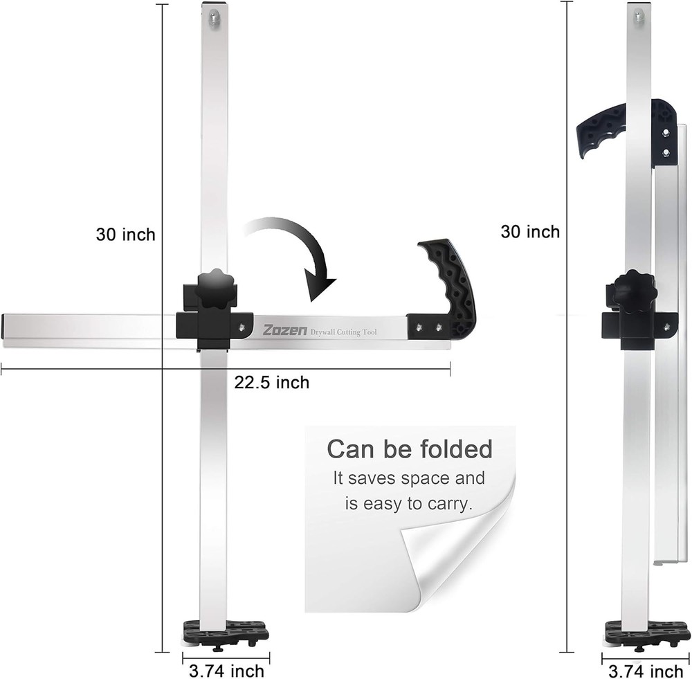 Drywall Cutting Tool, Foldable Drywall Cutter, Metric + Imperial Scale, Easy ...