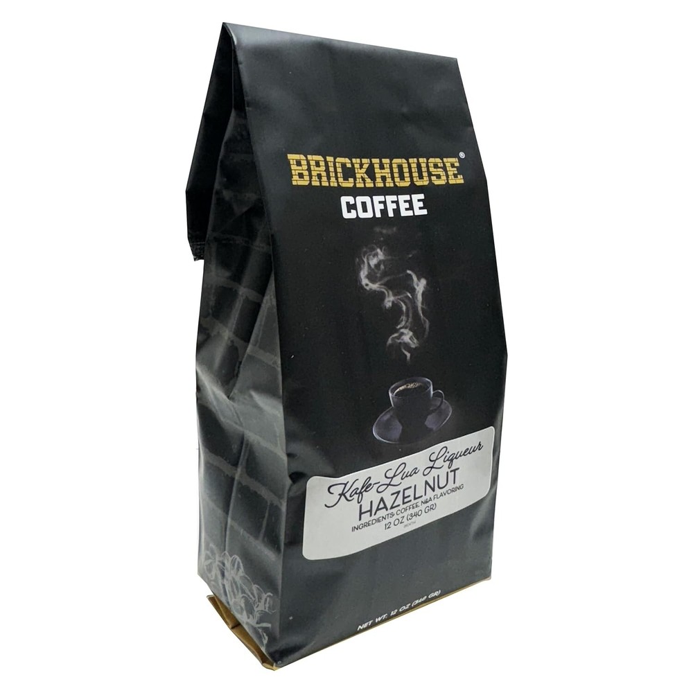 Kafe-Lua Liqueur Hazelnut Ground Coffee By Brickhouse, 12oz Bag (2 Pack)