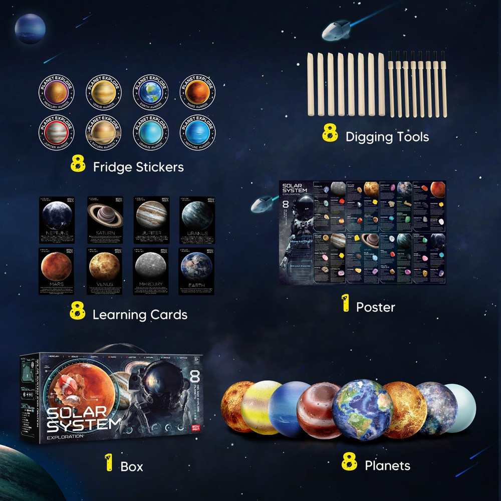 Gemstone Dig Kit - Dig It Up 40 Real Gems & Crystals with Mining Kit Tools, Sola