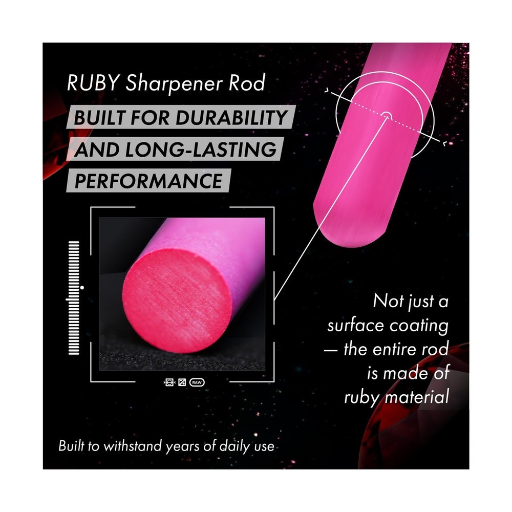 Ruby Sharpener Rod: Durable Knife Sharpener, Harder Than Steel ... USA Fast Ship