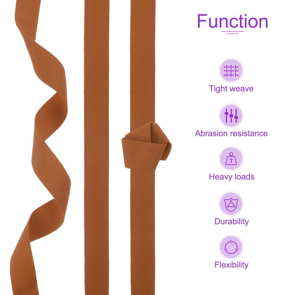 10 Yard x 50mm Width Nylon Webbing Strap for Backpack Strapping, Sewing, Brown