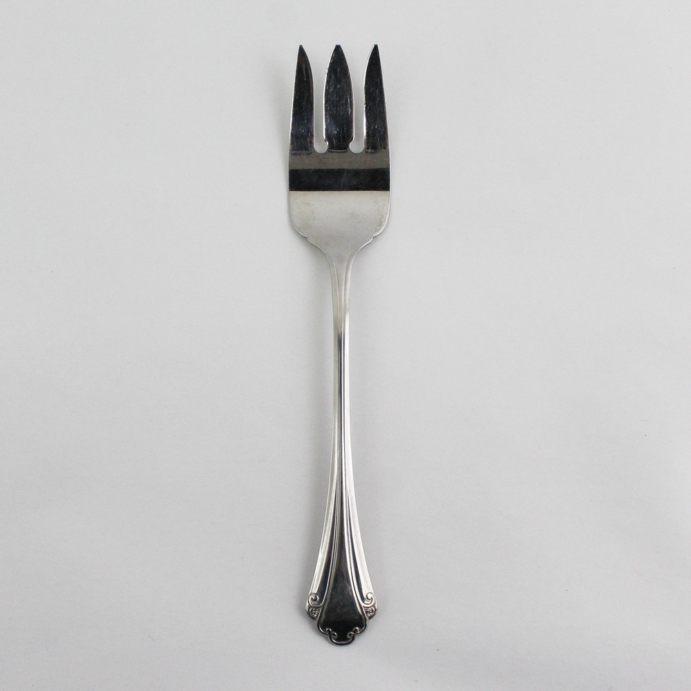 Oneida Silver Falkirk Pattern Stainless Med Cold Meat Serving Fork 8.5" Rare HTF