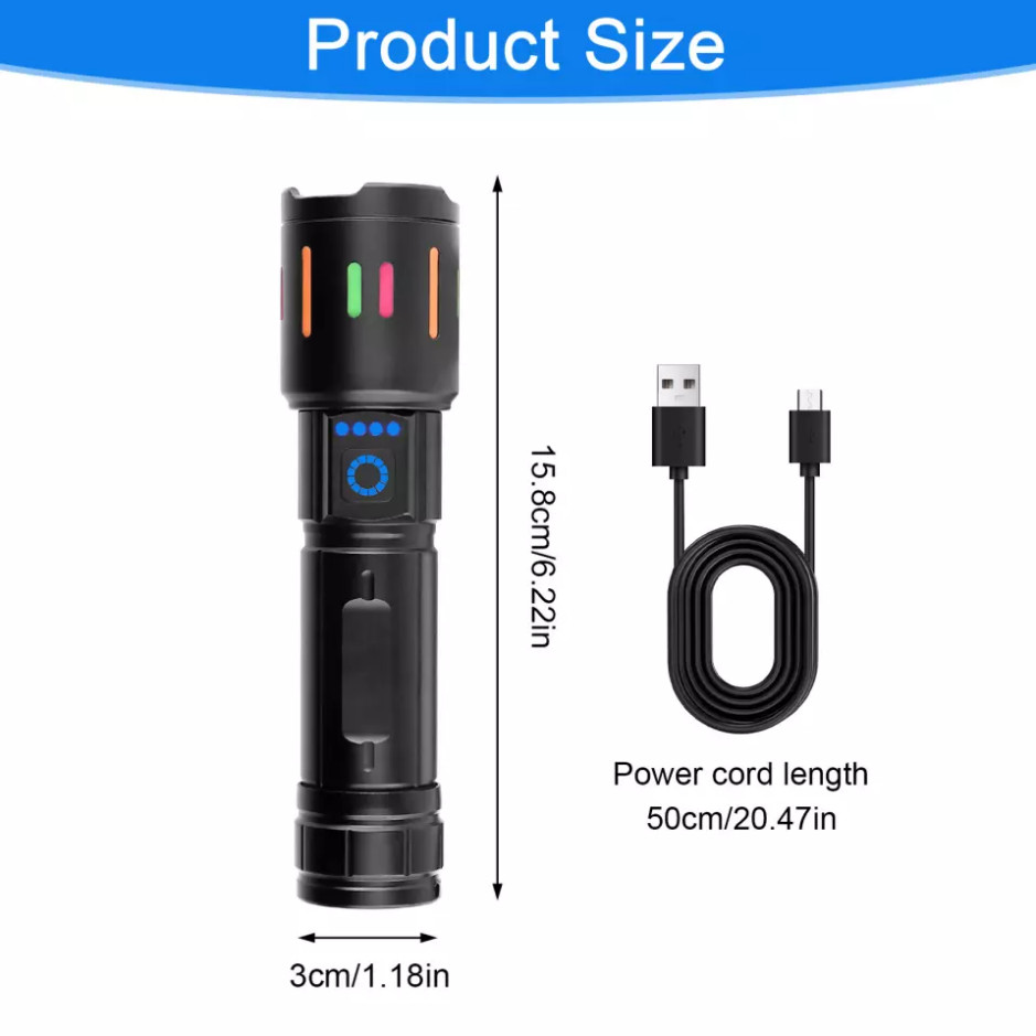 350000000 Lumen Super Bright LED Tactical Flashlight Rechargeable Work Light**