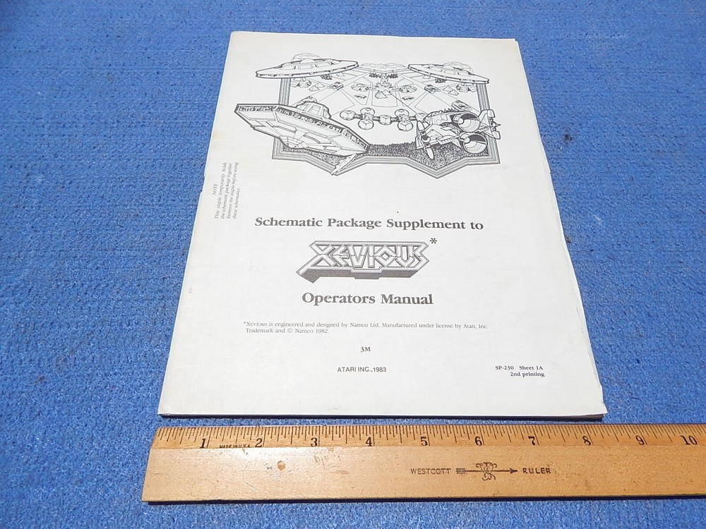 1983 Atari XEVIOUS Schematic Package Supplement