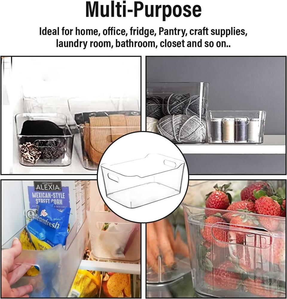 BPA-Free Stackable Storage Bins - Large Clear Organizers for Multi-Purpose Use