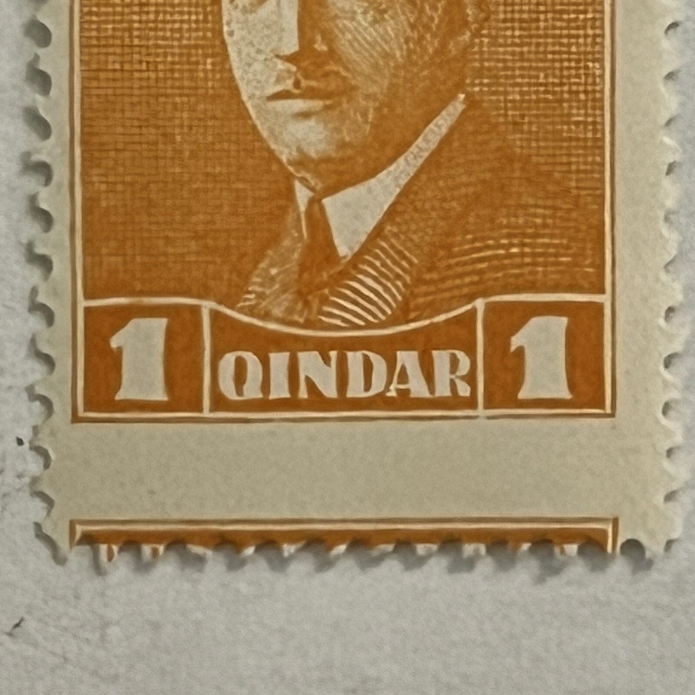ERROR 1925 ALBANIA 1Q STAMP #186 VERTICAL MISPERF
