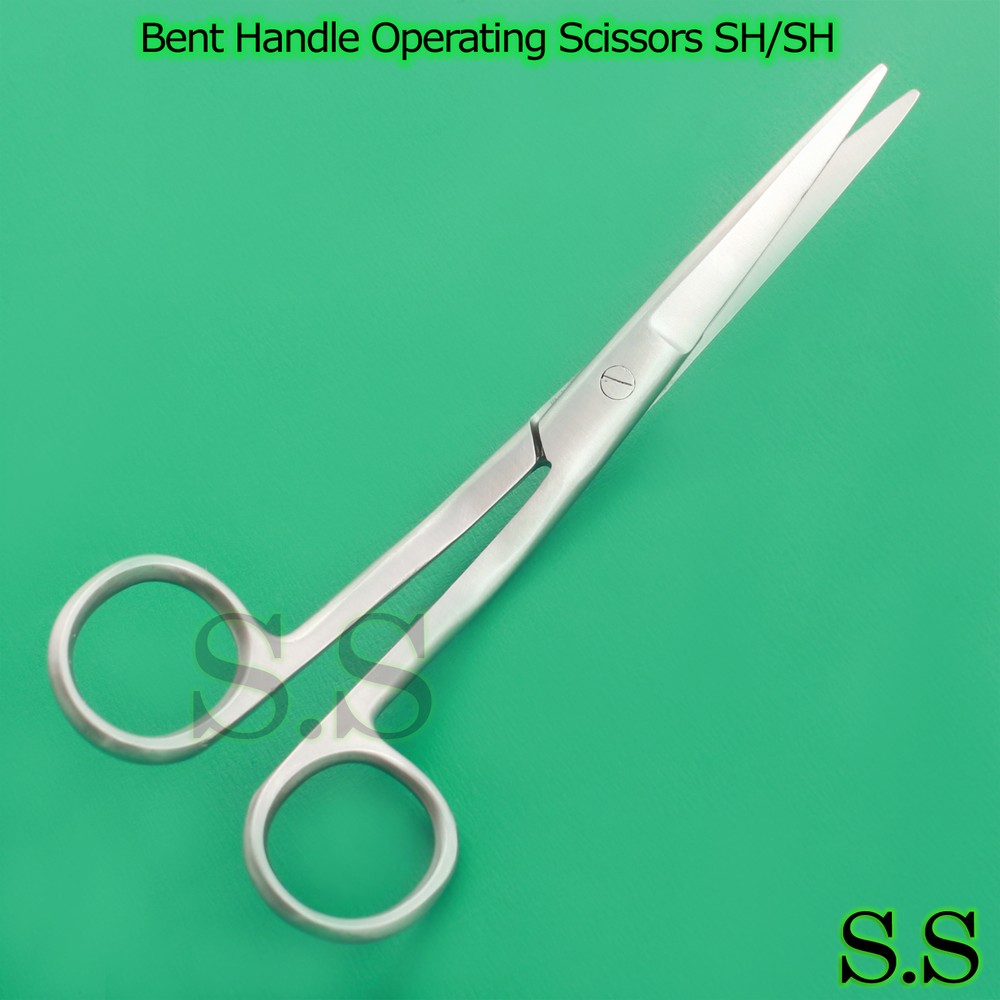 6" BENT HANDLE Operating Scissors Sharp/Sharp - Sewing Embroidery Carpet Shears
